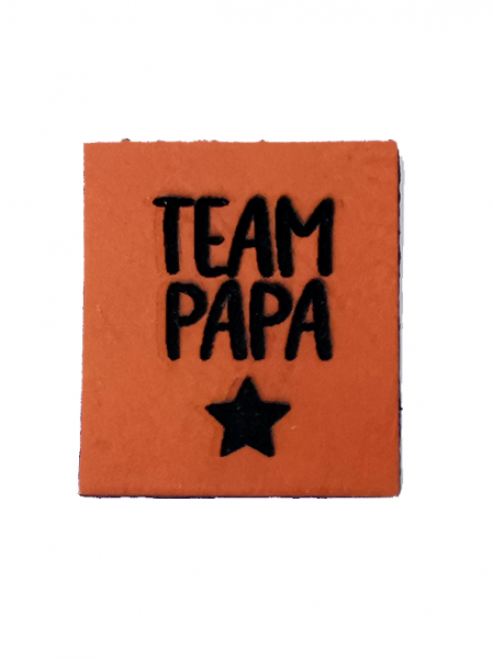 Label - Team Papa - STERN - ca. 3cm x 3,5cm - Kunstleder ++ Farbauswahl ++